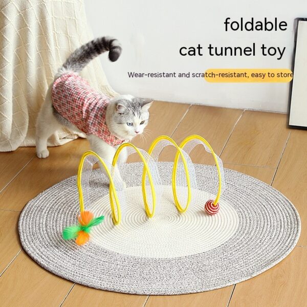 Folded Cat Tunnel S Type Cats Tunnel Spring Toy Mouse Tunnel Cat Outdoor Cat Toys For Kitten Interactive Cat Supplies - Image 4