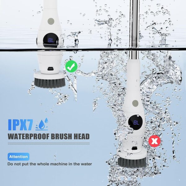 8-in-1 Electric Cleaning Brush Multi-functional Household Kitchen Bathroom Dedicated Mute Handheld Strong Cleaning Brush - Image 10
