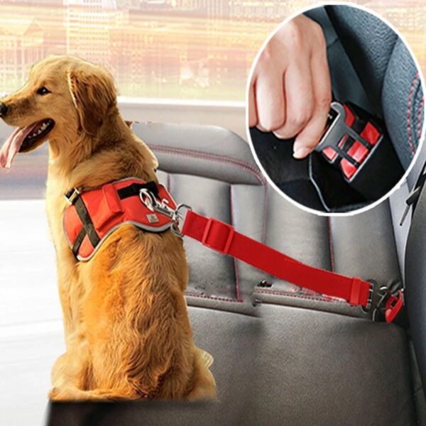 Adjustable Pet Car Seat Belt – Dog & Cat Safety Harness Clip - Image 2