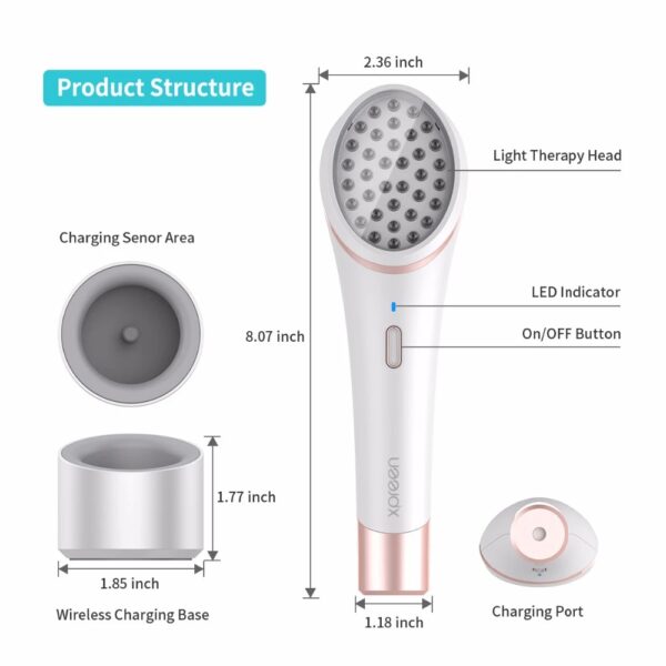 Acne Light Therapy Xpreen Wireless Rechargeable Light Acne Treatment Device Acne Clearing Eraser with Blue Light and Red Light - Image 10