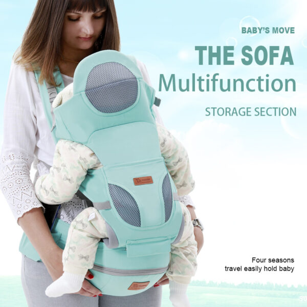 Ergonomic Baby Carrier 0-48M Baby Hipseat Carrier Front Facing Ergonomic Kangaroo Baby Wrap Sling for Baby Travel - Image 4