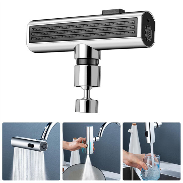 Kitchen Faucet Waterfall Outlet Splash Proof Universal Rotating Bubbler Multifunctional Water Nozzle Extension Kitchen Gadgets - Image 2