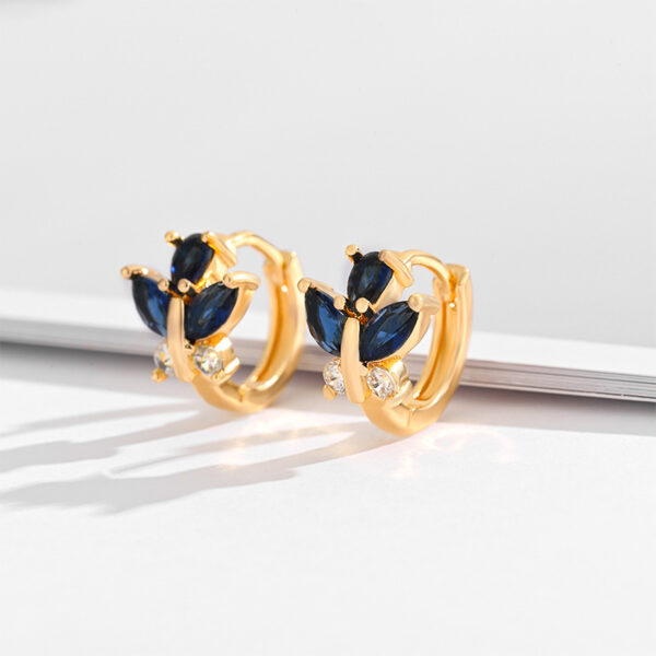 Fashion Multi-style Square Crystal Zircon Ornament Gold Plated Diamond Ear Ring - Image 4