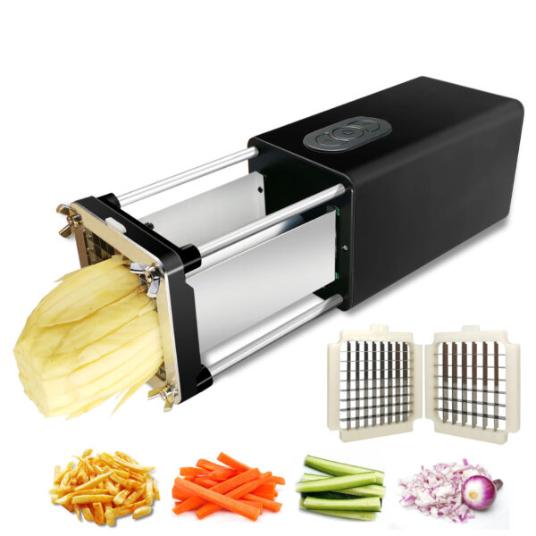 Kitchen Gadget Electric French Fry Cutter With Blades Stainless Steel Vegetable Potato Carrot For Commercial Household - Image 3