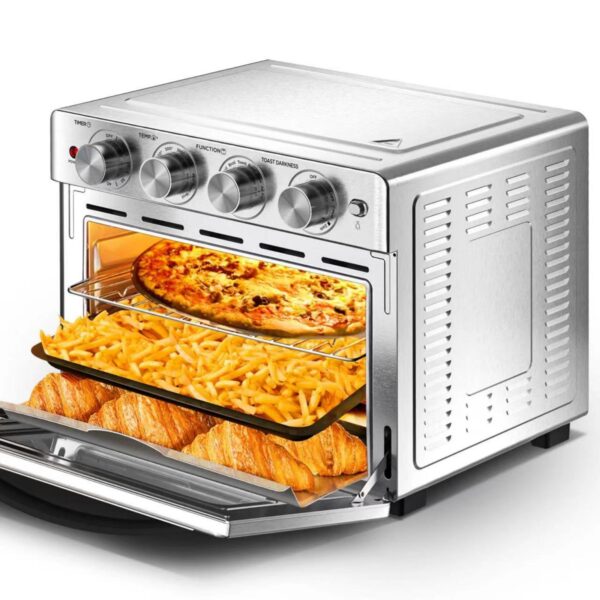 Geek Chef 26QT (26L) Air Fryer Toaster Oven Combo – 6 Slice, Oil-Free Fry, Roast, Bake, Broil, Reheat | Convection Countertop Oven, Stainless Steel - Image 8
