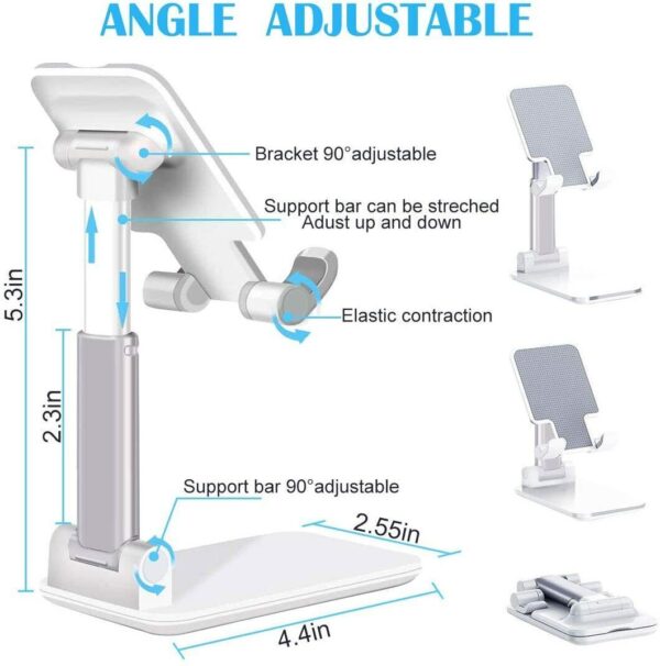 Foldable Desktop Mobile & Tablet Stand – Adjustable Phone Holder - Image 8