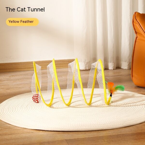 Folded Cat Tunnel S Type Cats Tunnel Spring Toy Mouse Tunnel Cat Outdoor Cat Toys For Kitten Interactive Cat Supplies - Image 9