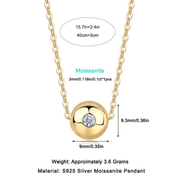 Fortune Circulation Luxury Fashion Diamond Pendant Necklace Set With Mosan Diamond Silver Ornaments - Image 3