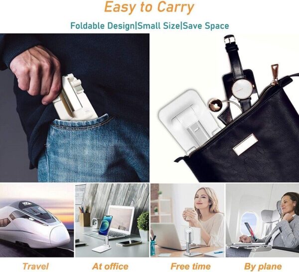 Foldable Desktop Mobile & Tablet Stand – Adjustable Phone Holder - Image 6