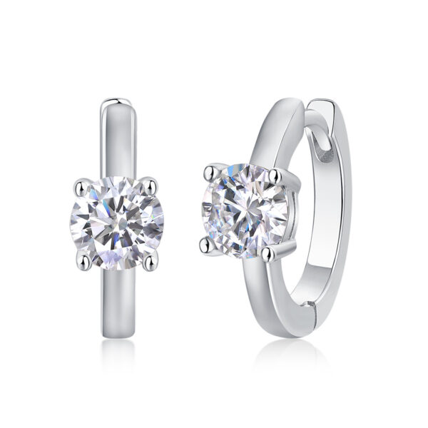 Set Out To The Heart Of Luxury Fashion Diamond Earrings Stud Mossan Diamond Silver Ornaments - Image 2