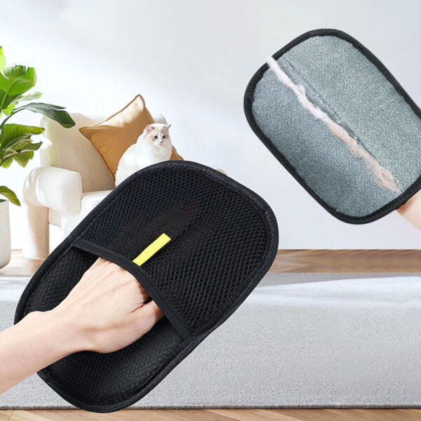 Pet Hair Remover Mitt Pet Hair Remover Gloves Deshedding Brush Glove For Dog Cat Rabbit With Long Short Curly Hair - Image 3