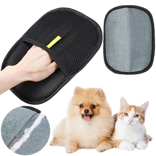 Pet Hair Remover Mitt Pet Hair Remover Gloves Deshedding Brush Glove For Dog Cat Rabbit With Long Short Curly Hair - Image 6