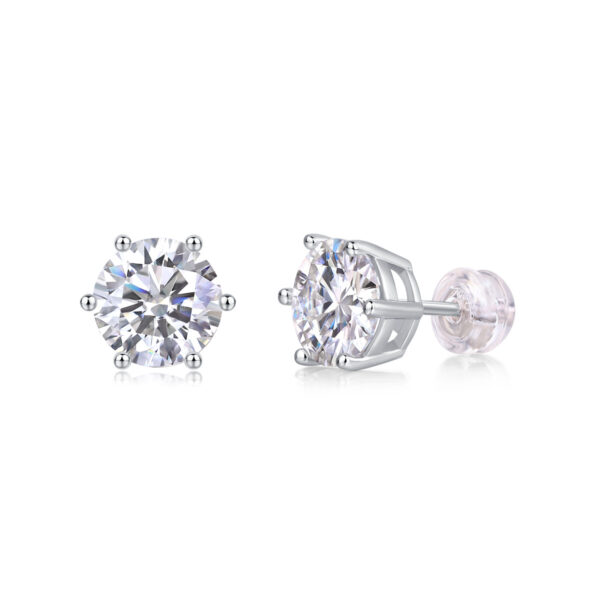 Years Quiet Good Luxury Fashion Diamond Earrings Stud Mosan Diamond Silver Jewelry - Image 2