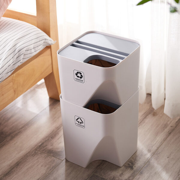 Kitchen Trash Can Recycle Bin Stacked Sorting Trash Bin Household Dry And Wet Separation Waste Bin Rubbish Bin for Bathroom - Image 6