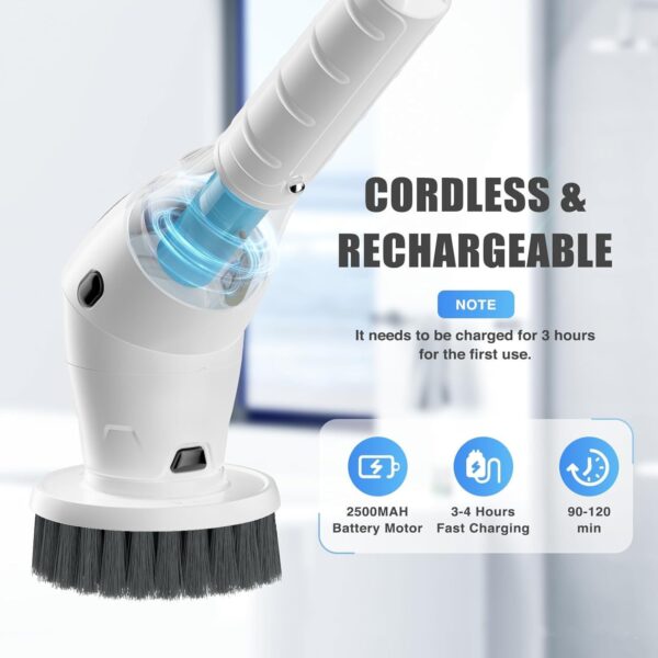 8-in-1 Electric Cleaning Brush Multi-functional Household Kitchen Bathroom Dedicated Mute Handheld Strong Cleaning Brush - Image 2