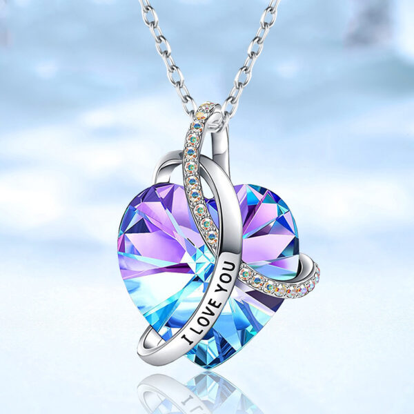 European And American Fashion Love Crystal Necklace - Image 2