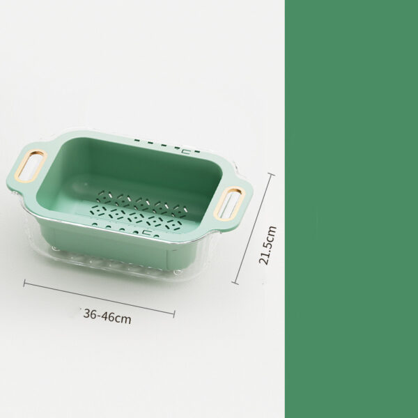 Home Kitchen Double Retractable Drainer Basket - Image 4