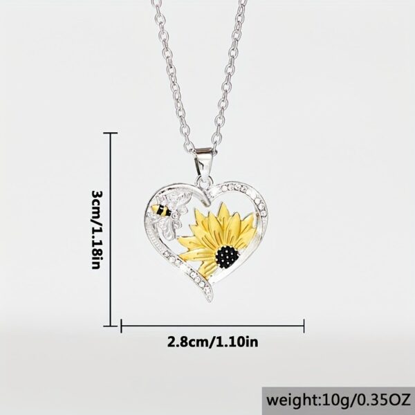 Cute Lady Animal Bee Sunflower Heart Earrings - Image 3