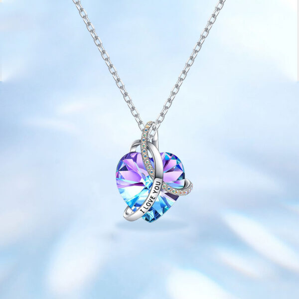 European And American Fashion Love Crystal Necklace - Image 4