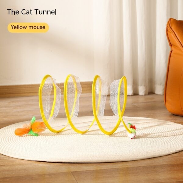Folded Cat Tunnel S Type Cats Tunnel Spring Toy Mouse Tunnel Cat Outdoor Cat Toys For Kitten Interactive Cat Supplies - Image 5