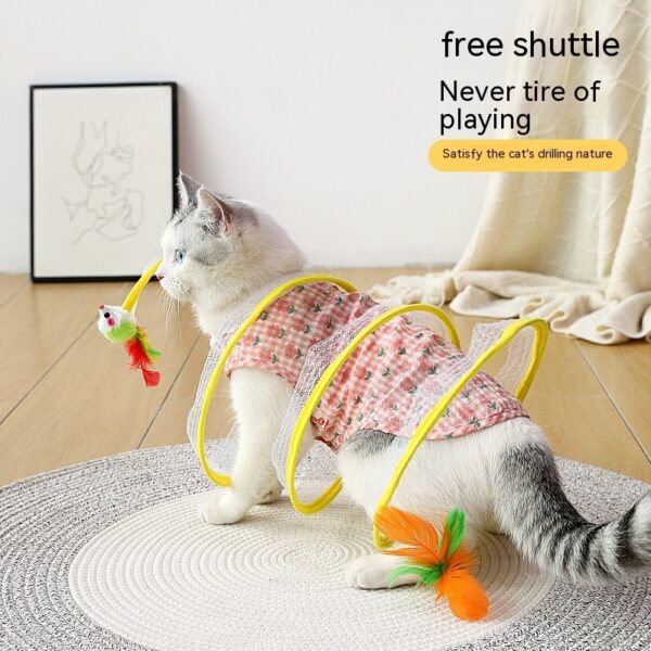 Folded Cat Tunnel S Type Cats Tunnel Spring Toy Mouse Tunnel Cat Outdoor Cat Toys For Kitten Interactive Cat Supplies - Image 6