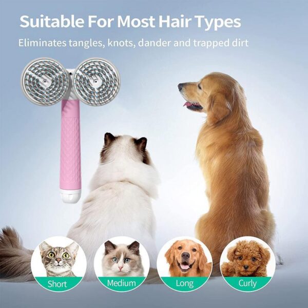 Pet Cat Brush Dog Slicker Brush Double-headed Negative Ion One-button Self Cleaning Dog Cat Hair Removal Pets Products - Image 6