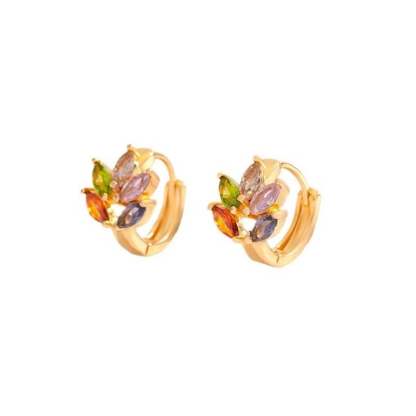 Fashion Multi-style Square Crystal Zircon Ornament Gold Plated Diamond Ear Ring - Image 9