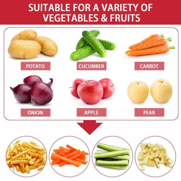 Kitchen Gadget Electric French Fry Cutter With Blades Stainless Steel Vegetable Potato Carrot For Commercial Household - Image 8