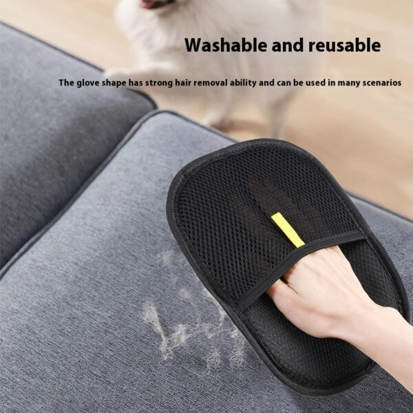 Pet Hair Remover Mitt Pet Hair Remover Gloves Deshedding Brush Glove For Dog Cat Rabbit With Long Short Curly Hair - Image 4