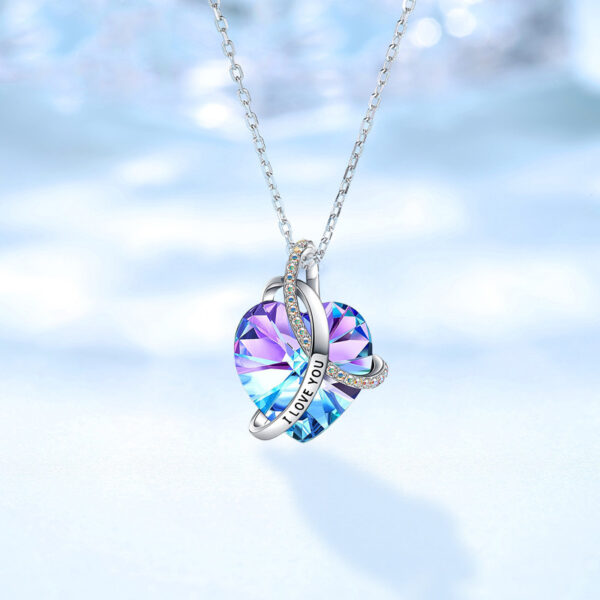 European And American Fashion Love Crystal Necklace - Image 5
