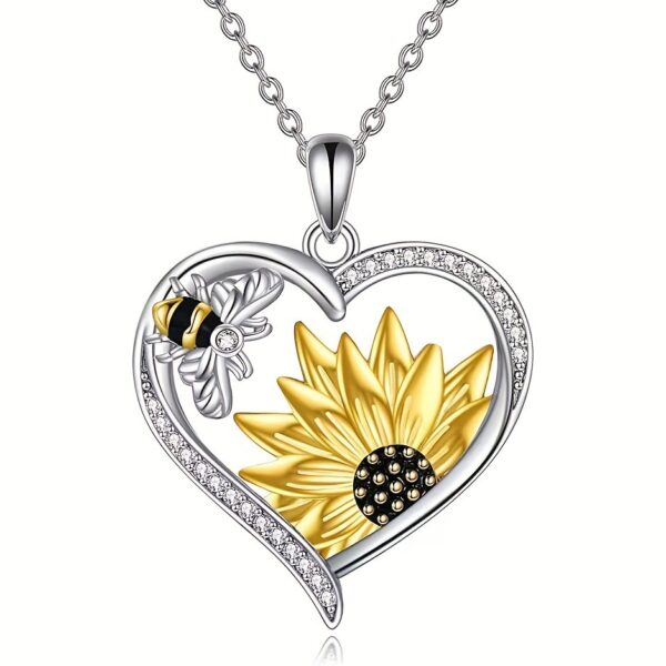 Cute Lady Animal Bee Sunflower Heart Earrings - Image 6