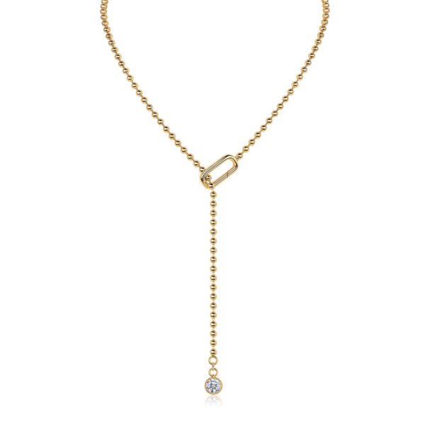 Gem Tassels Luxury Fashion Diamond Pendant Necklace Set With Mosan Diamond Silver Ornaments