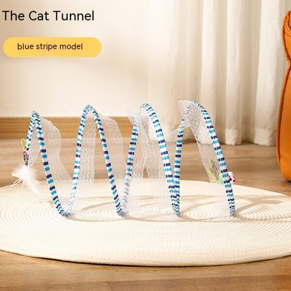 Folded Cat Tunnel S Type Cats Tunnel Spring Toy Mouse Tunnel Cat Outdoor Cat Toys For Kitten Interactive Cat Supplies - Image 3