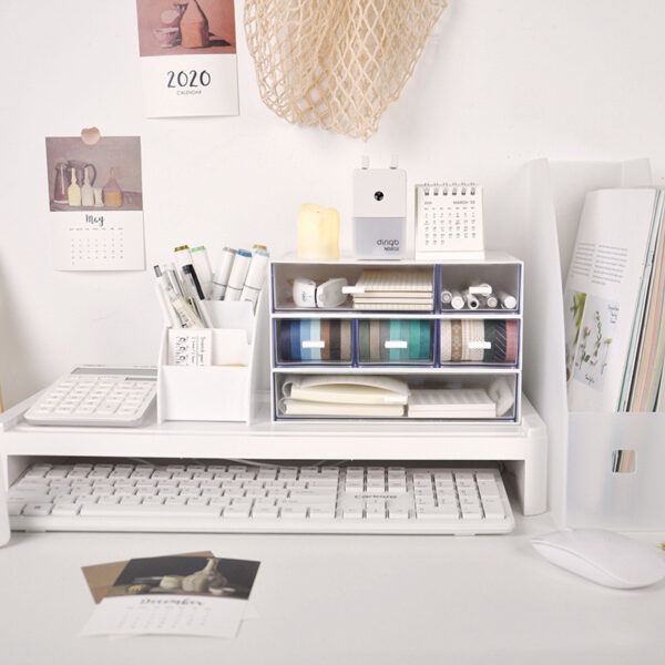 Drawer Type Cosmetic Storage Office Desk Stationery Organizer Box - Image 4