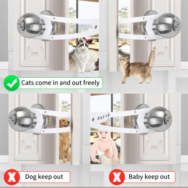 Pet Cat Door Holder Latch Prevents Dogs From Entering Cat Supplies Adjustable Elastic Gate Lock Keep Dog Out Pet Cat Accessories - Image 8